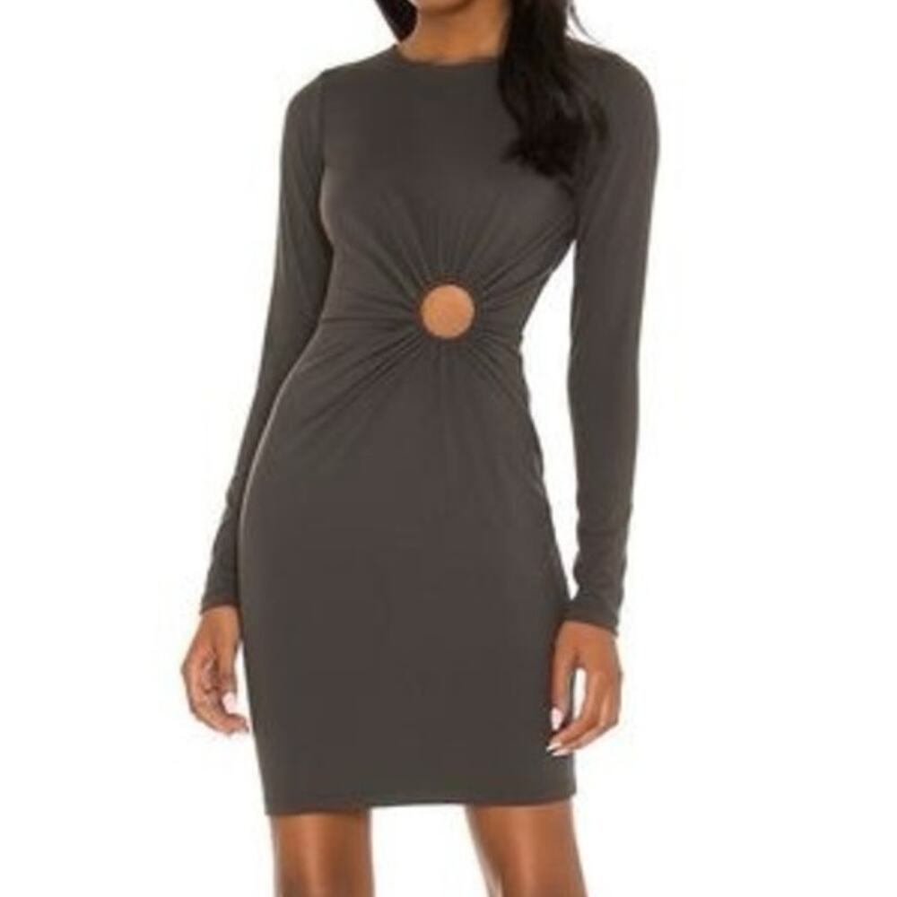 Susana Monaco x REVOLVE Side Circle Long Sleeve Dress Smoke Medium